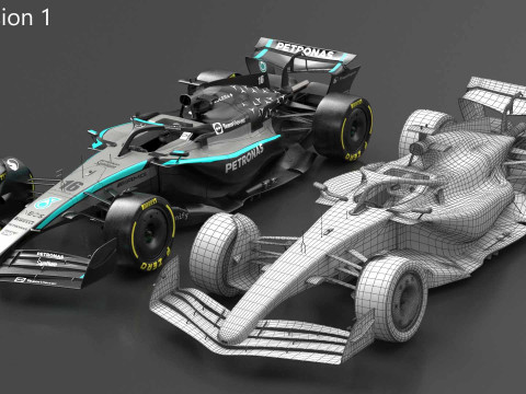 Mercedes F1 W16 2025 Formula 1 car PBR 3D 模型