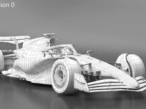 Mercedes F1 W16 2025 Formula 1 car PBR 3D 模型