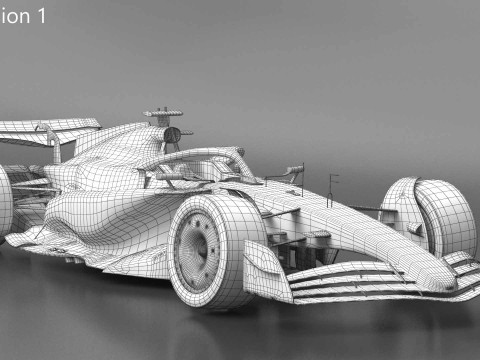 Mercedes F1 W16 2025 Formula 1 car PBR 3D 模型