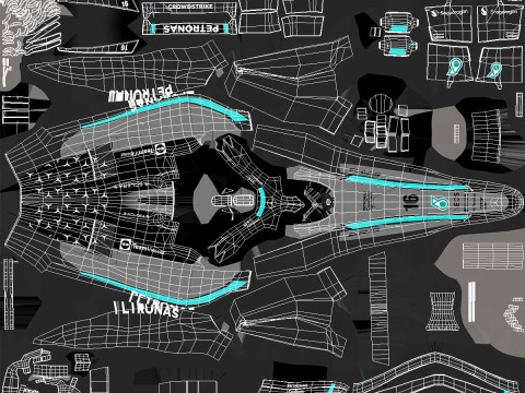 Mercedes F1 W16 2025 Formula 1 car PBR 3D 模型