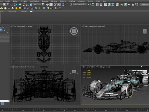 Mercedes F1 W16 2025 Formula 1 car PBR 3D 模型