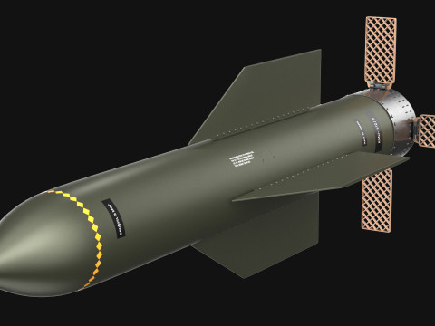 High Quality GBU-57AB MOP Bunker Buster Bomb Realistic PBR Textured Low High Poly Modelo 3D