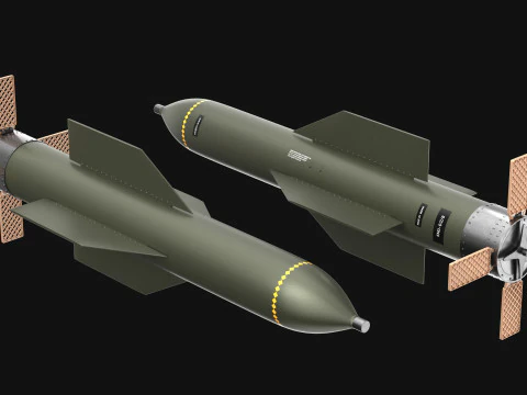 High Quality GBU-57AB MOP Bunker Buster Bomb Realistic PBR Textured Low High Poly 3D Model