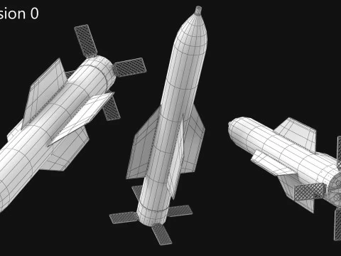 High Quality GBU-57AB MOP Bunker Buster Bomb Realistic PBR Textured Low High Poly 3D Model