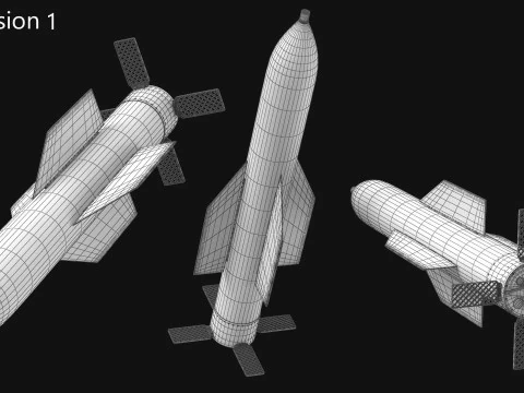 High Quality GBU-57AB MOP Bunker Buster Bomb Realistic PBR Textured Low High Poly 3D Model