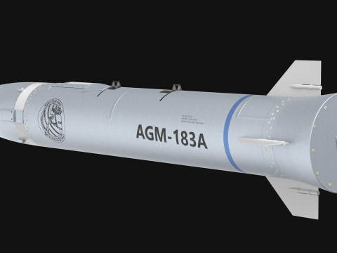 AGM-183A ARRW Hypersonic Missile PBR 3D मॉडल