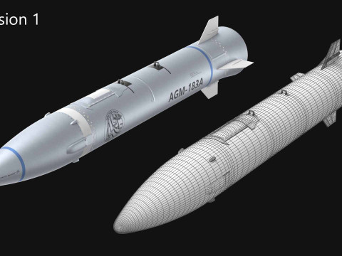 AGM-183A ARRW Hypersonic Missile PBR 3D मॉडल