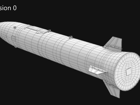AGM-183A ARRW Hypersonic Missile PBR 3D मॉडल
