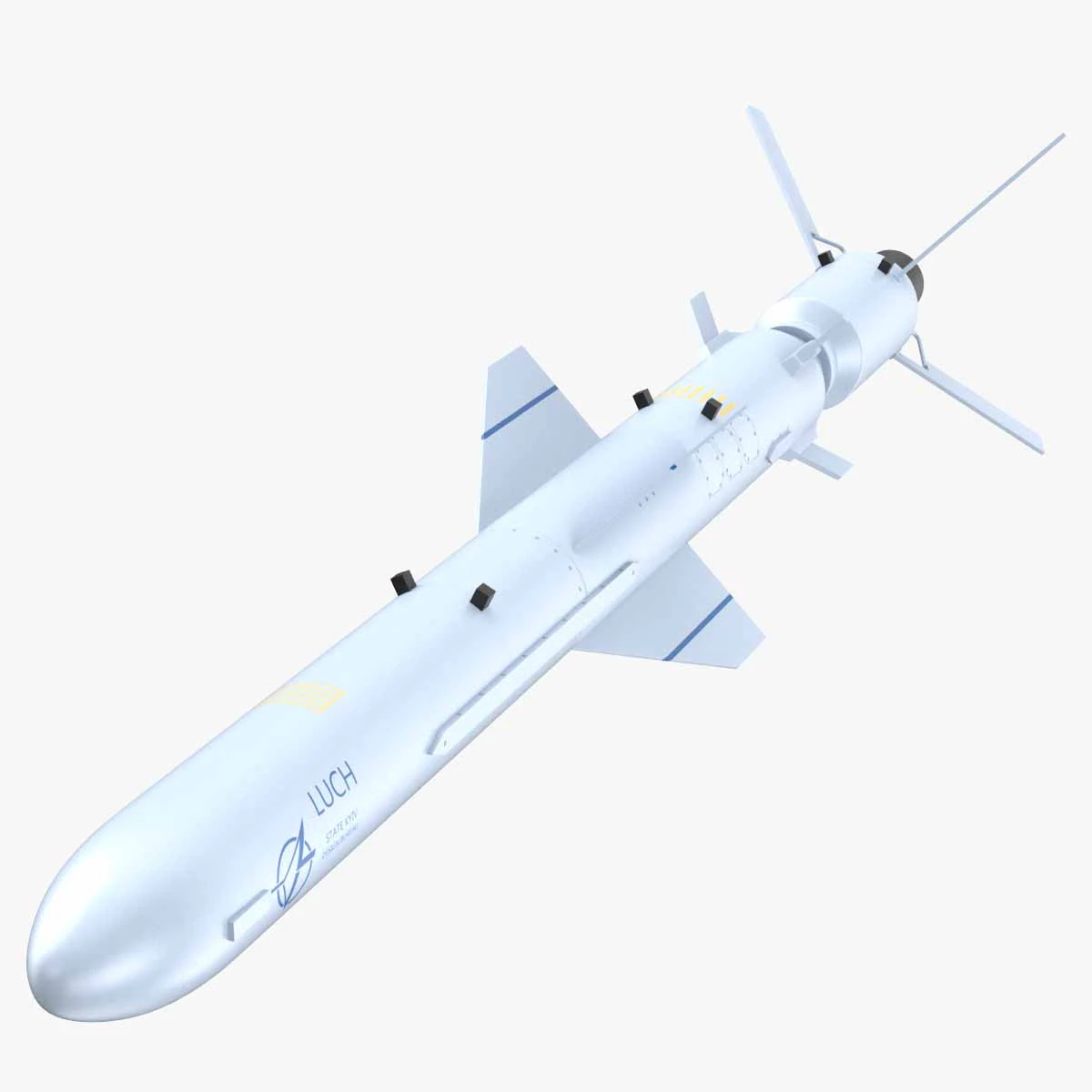 Neptune R-360 Anti-Ship Cruise Missile PBR 3D Model .c4d .max .obj .3ds .fbx .stl .blend 