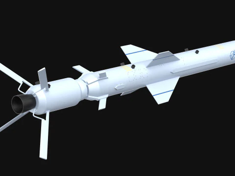 Neptune R-360 Anti-Ship Cruise Missile PBR 3D Model