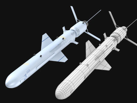 Neptune R-360 Anti-Ship Cruise Missile PBR 3D Model