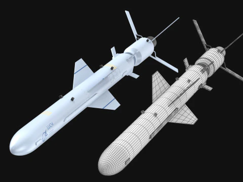 Neptune R-360 Anti-Ship Cruise Missile PBR 3D Model