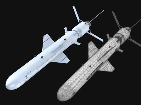 Neptune R-360 Anti-Ship Cruise Missile PBR 3D Model