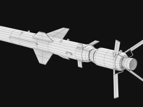 Neptune R-360 Anti-Ship Cruise Missile PBR 3D Model