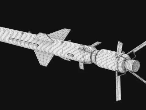 Neptune R-360 Anti-Ship Cruise Missile PBR 3D Model