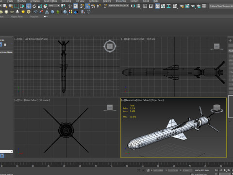 Neptune R-360 Anti-Ship Cruise Missile PBR 3D 모델