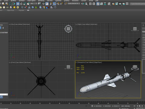 Neptune R-360 Anti-Ship Cruise Missile PBR 3D Model