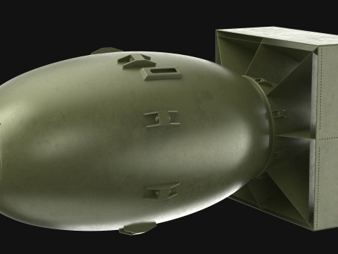 Atomic Bomb Fat Man Green PBR 3D Modell