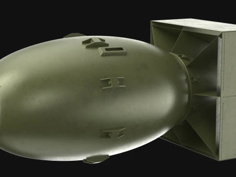 Bomba Atômica Fat Man Verde PBR Modelo 3D