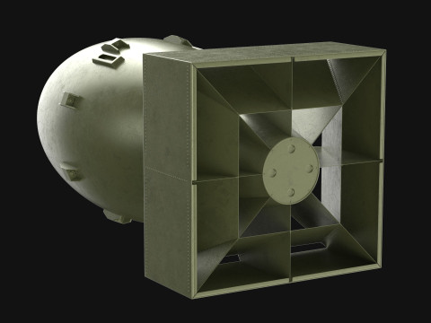 Atomic Bomb Fat Man Green PBR 3D मॉडल
