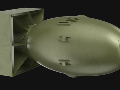 Atomic Bomb Fat Man Green PBR 3D मॉडल