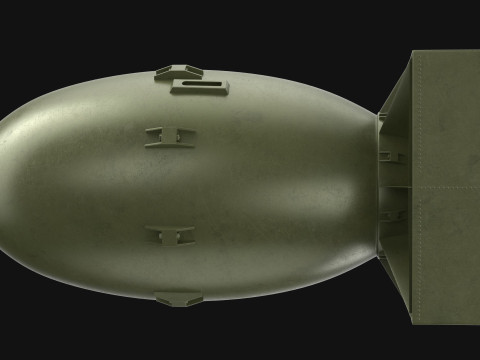 Atomic Bomb Fat Man Green PBR 3D मॉडल