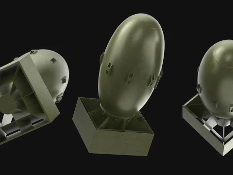 Atomic Bomb Fat Man Green PBR 3D Model