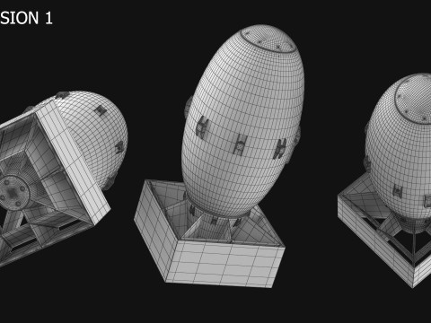 Atomic Bomb Fat Man Green PBR 3D मॉडल