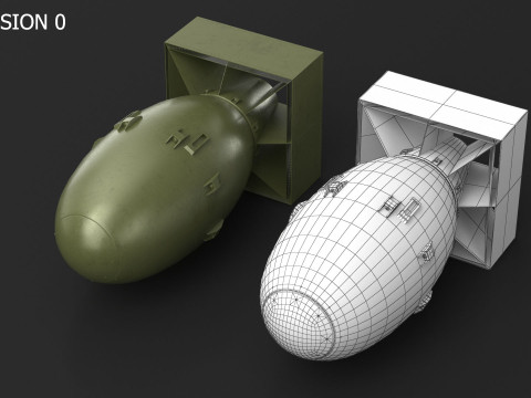 Atomic Bomb Fat Man Green PBR 3D मॉडल