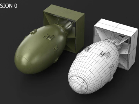 Atomic Bomb Fat Man Green PBR 3D Model