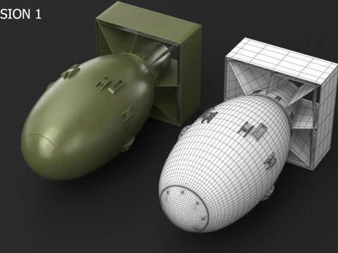 Atomic Bomb Fat Man Green PBR 3D Model