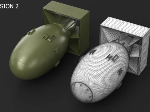 Atomic Bomb Fat Man Green PBR 3D Model