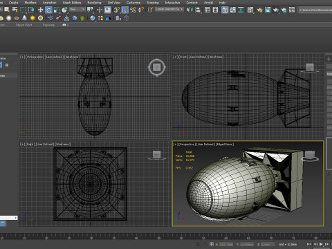 Atomic Bomb Fat Man Green PBR 3D मॉडल