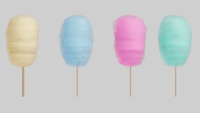 Cotton Candy 3D 모델 .c4d .max .obj .3ds .fbx .stl .blend 
