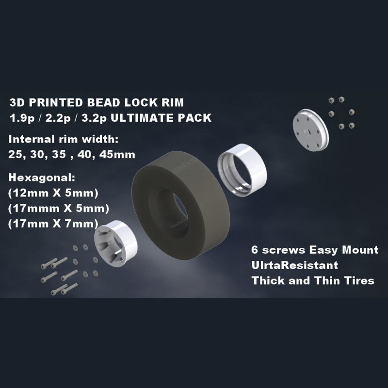 BEADLOCK RIM 19p 22p 32p ULTIMATE PACK Hexa 17 12 Modelo de Impressão 3D .c4d .max .obj .3ds .fbx .stl .blend