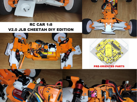V2 RC CAR 18 JLB CHEETAH DIY EDITION SYMBOLIC Model Cetak 3D