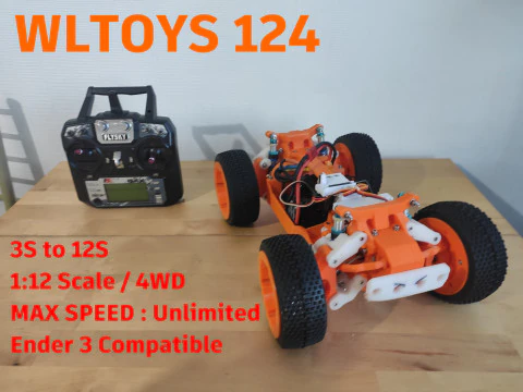 V8 WLTOYS 124 RC CARRO TRUGGY 112 PREMIUM Modelo de Impressão 3D