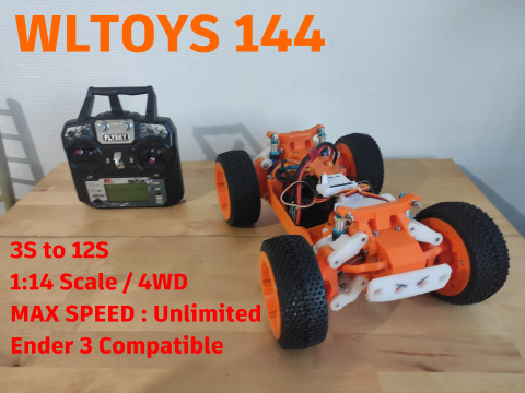 V4 RC CAR 114 WLTOYS 144 DIY EDITION DIRECT DRIVE STEERING PREMIUM 3D Print Model