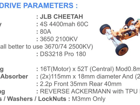 V6 JLB X HSP TRUGGY 18 4WS 4WD DIRECCI&Oacute;N EN LAS 4 RUEDAS X DIFERENCIAL CENTRAL Modelo de impresión 3D