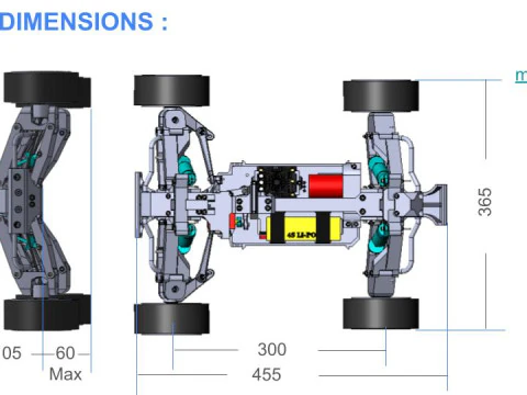 V6 JLB X HSP TRUGGY 18 4WS 4WD DIRECCI&Oacute;N EN LAS 4 RUEDAS X DIFERENCIAL CENTRAL Modelo de impresión 3D