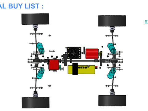 V6 JLB X HSP TRUGGY 18 4WS 4WD DIRECCI&Oacute;N EN LAS 4 RUEDAS X DIFERENCIAL CENTRAL Modelo de impresión 3D