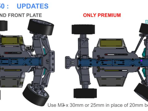 V6 JLB X HSP TRUGGY 18 4WS 4WD DIRECCI&Oacute;N EN LAS 4 RUEDAS X DIFERENCIAL CENTRAL Modelo de impresión 3D