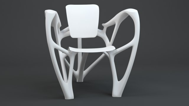 Bone Armchair 3D Model .c4d .max .obj .3ds .fbx .stl .blend 