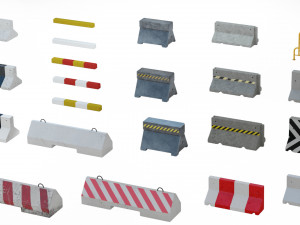 Concrete Barriers Collection Modelo 3D
