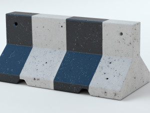 Concrete Barriers Collection 3D Model