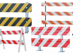 Road Steel Barricade 3D मॉडल