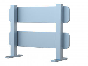 Road Steel Barricade 3D Model