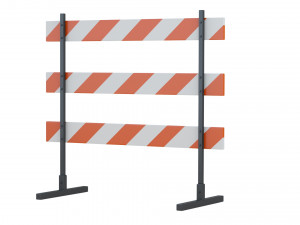 Road Steel Barricade 3D Model