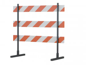 Road Steel Barricade 3D Model
