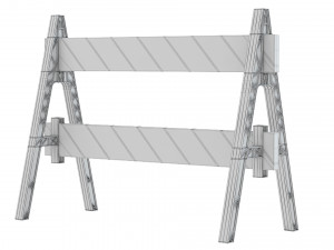 Road Steel Barricade 3D Model